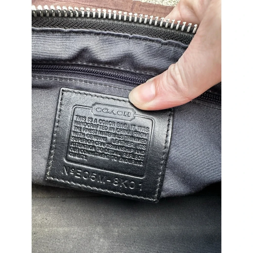 Coach Vintage Y2K 8K01 Hamptons Signature Soft East West Demi Baguette Black